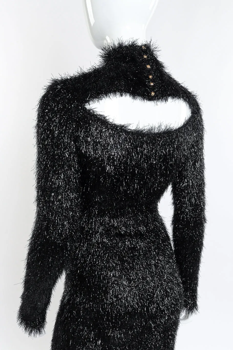 2023 F/W Long Sleeve Maxi Tinsel Dress