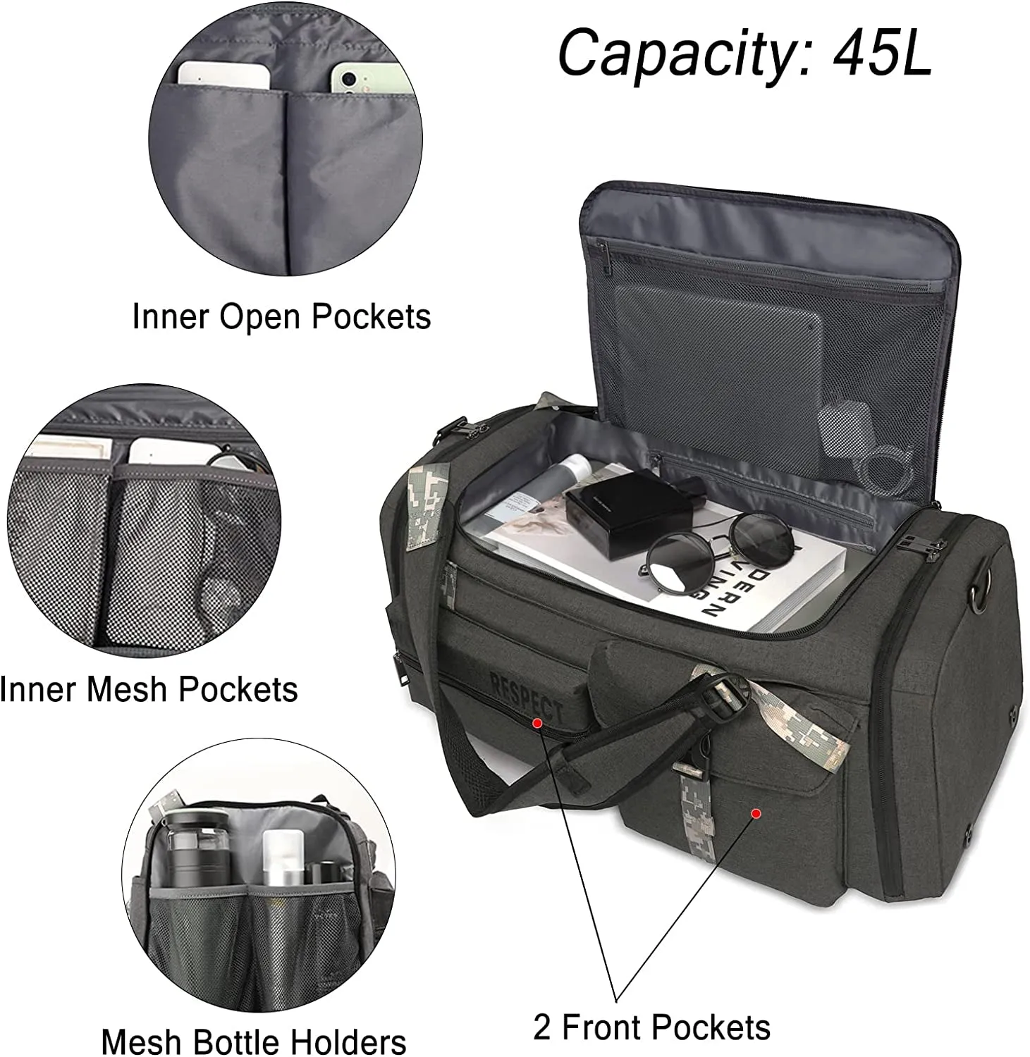 3-Way Sports Direct shipping Duffel Versatile Compartment with Men's Shoe Wet Large selection & Pocket Bag