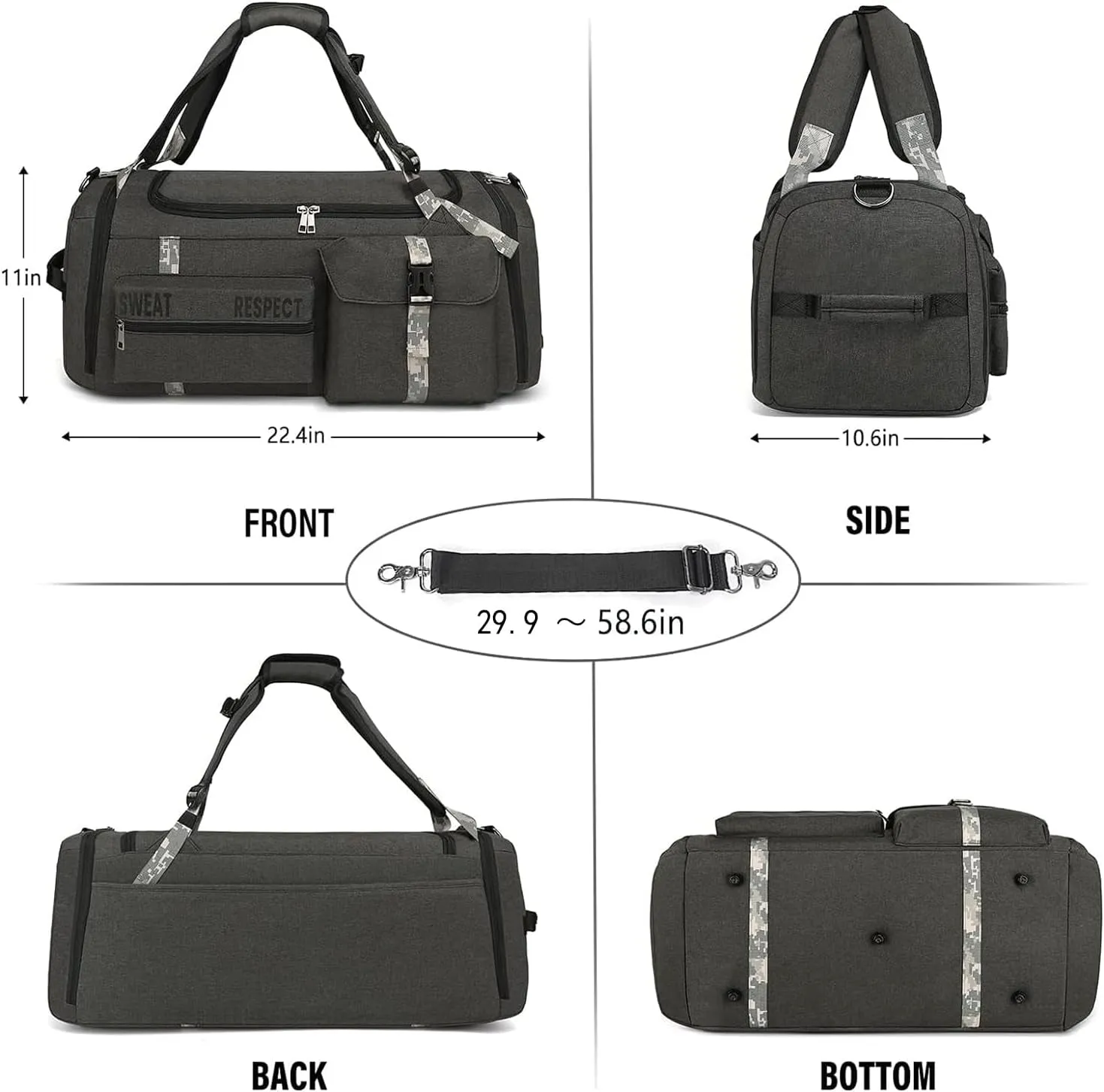 3-Way Sports Direct shipping Duffel Versatile Compartment with Men's Shoe Wet Large selection & Pocket Bag
