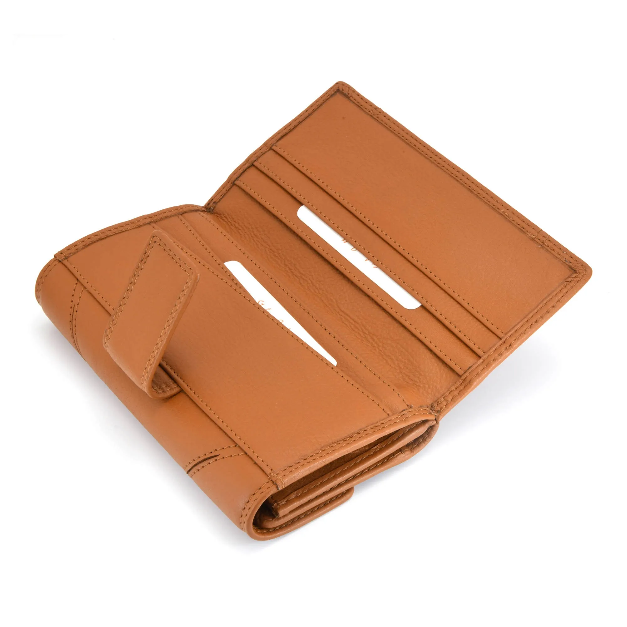 300954-CG Ladies Clutch Wallet in Tan Leather | Style n Craft