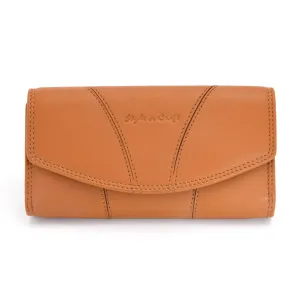 300954-CG Ladies Clutch Wallet in Tan Leather | Style n Craft