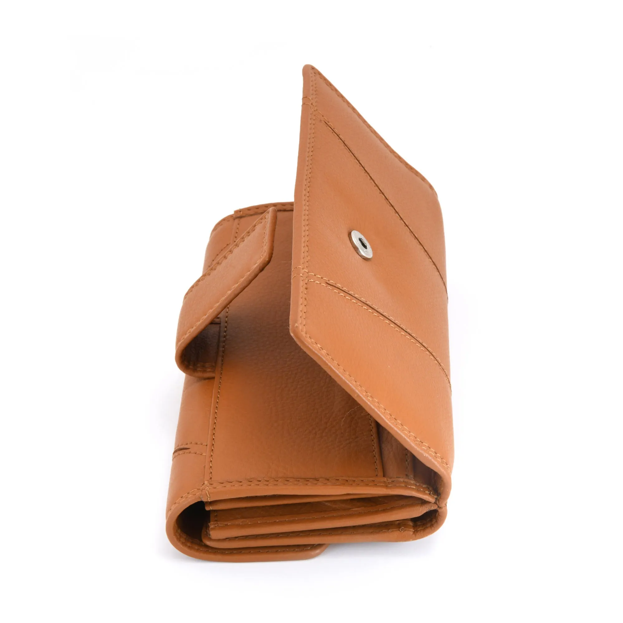 300954-CG Ladies Clutch Wallet in Tan Leather | Style n Craft