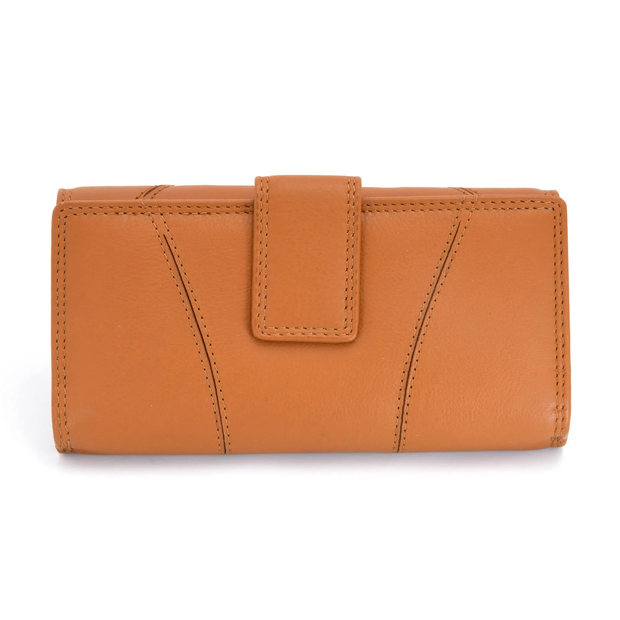 300954-CG Ladies Clutch Wallet in Tan Leather | Style n Craft