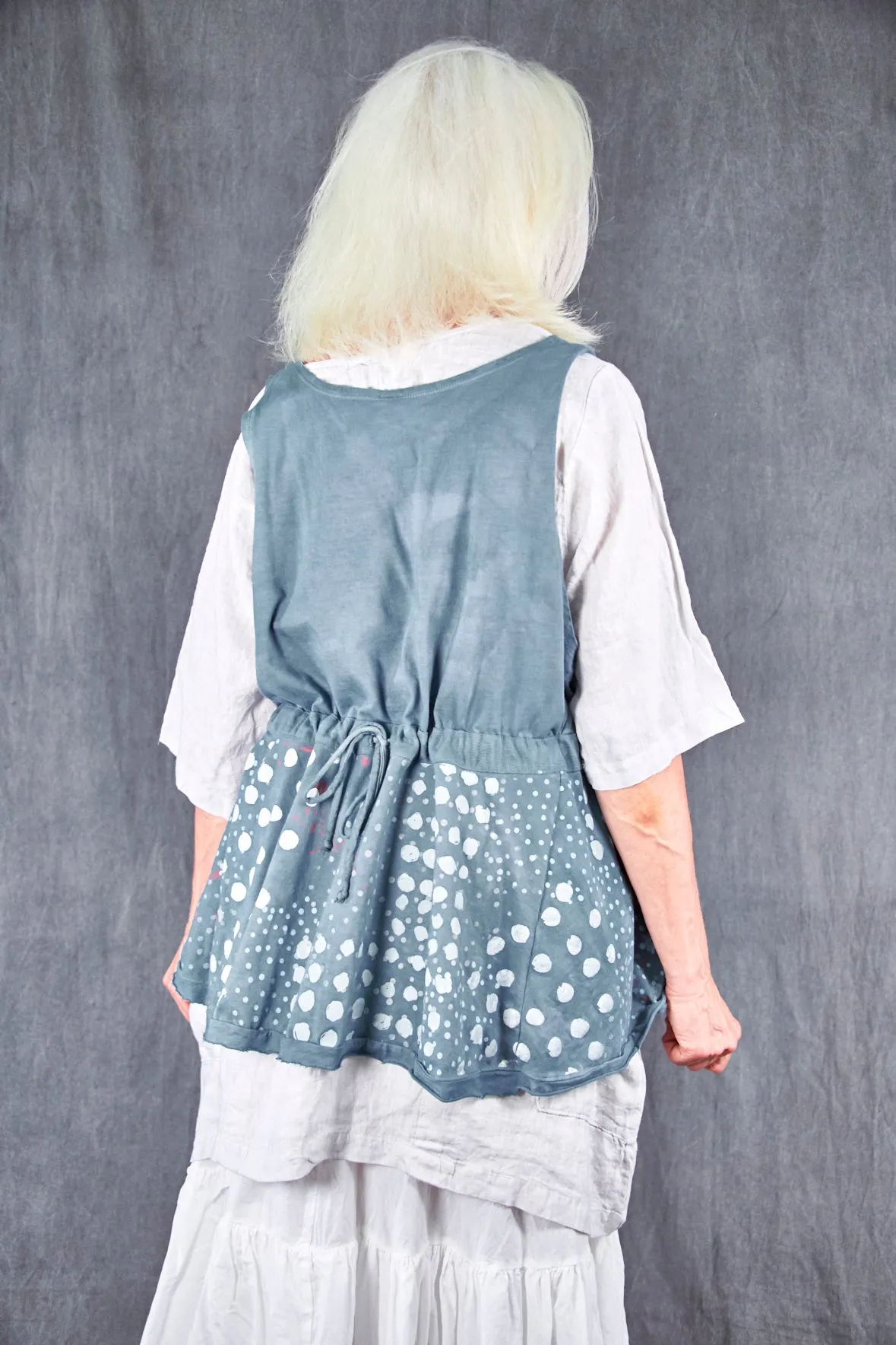 6214 Drawstring Organic Cotton Vest-Blue Sky-P