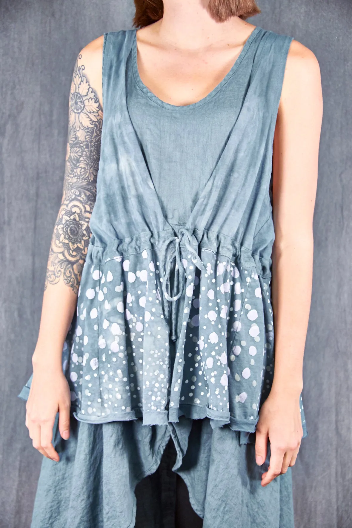 6214 Drawstring Organic Cotton Vest-Blue Sky-P