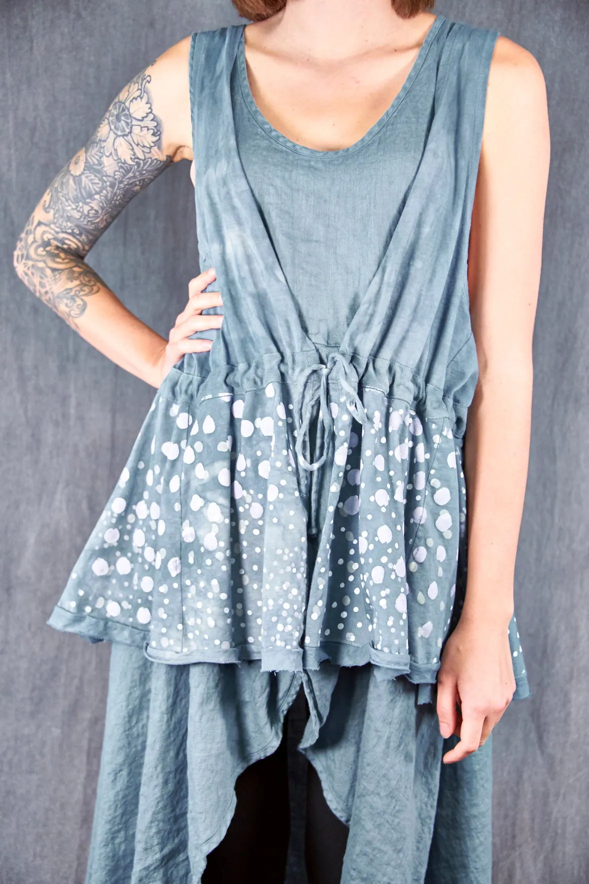 6214 Drawstring Organic Cotton Vest-Blue Sky-P