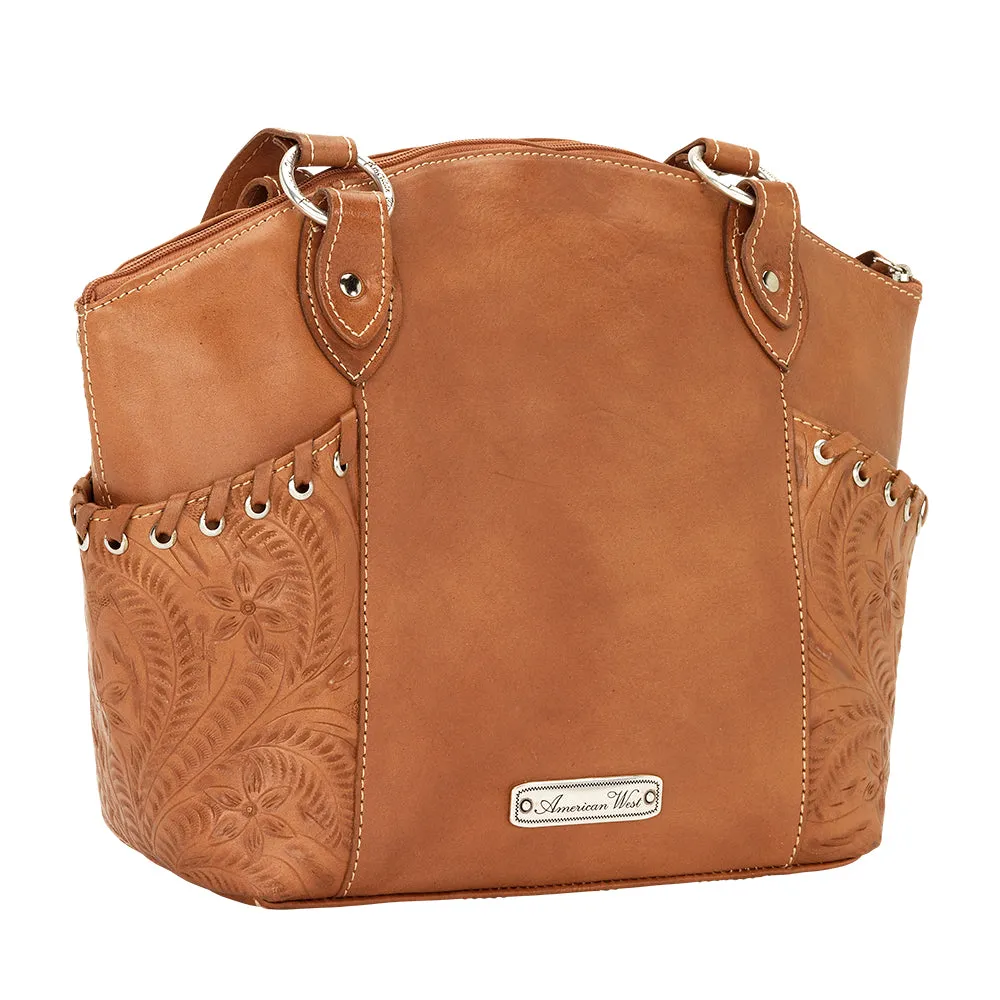 American West Handbag Harvest Moon Collection: Zip Top Bucket Tote