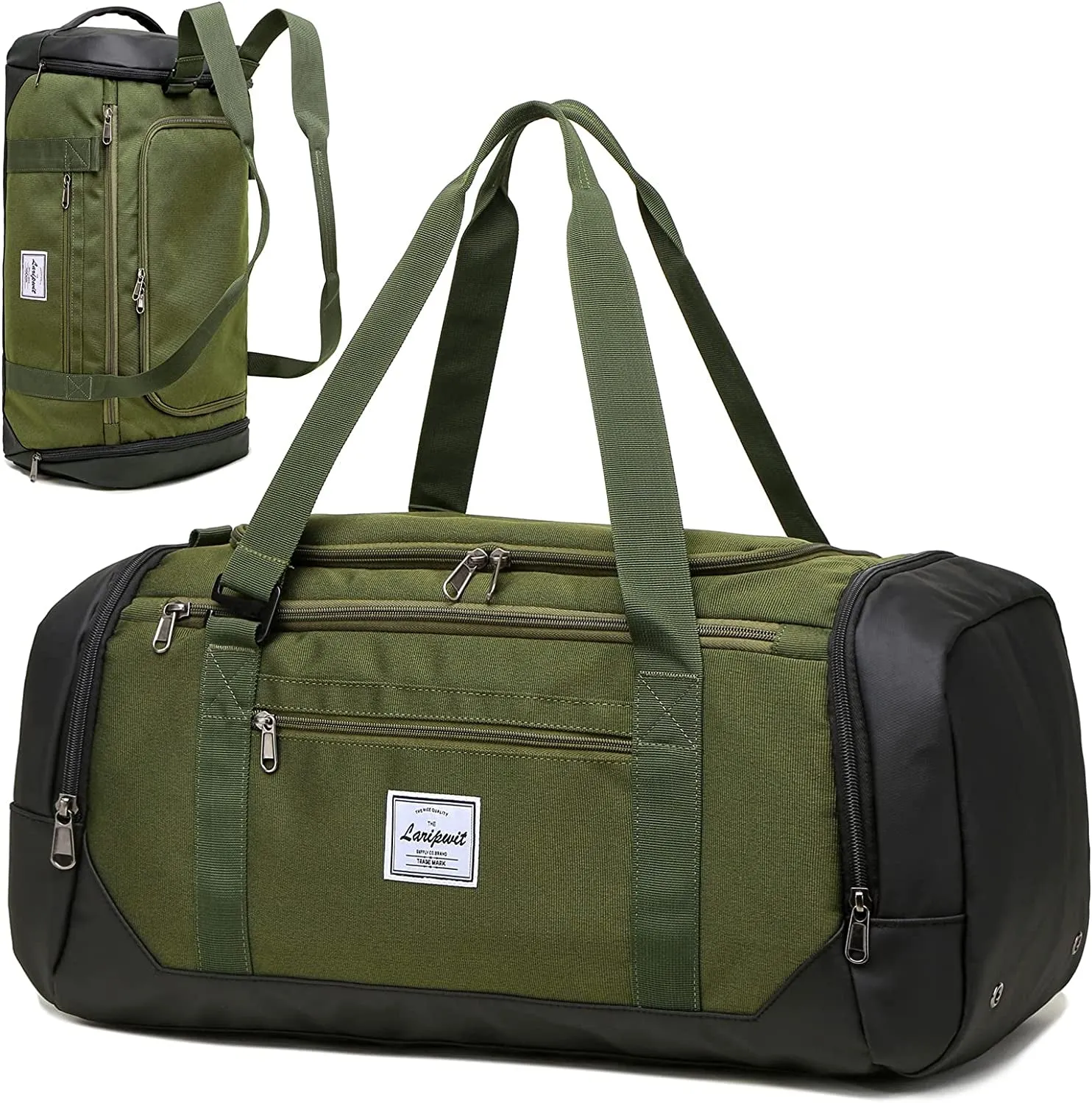 & 40L Travel Compatible Green Stylish Bag Weekend sale - for Duffle & Perfect Bag Weekend - Women Shoe Versatile with Getaways - for & Gym Compartment Trips Pocket Men Overnight Wet