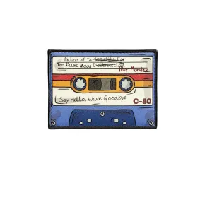 Back to the 80’s Cassette Tape Leather Card Holder - Blue
