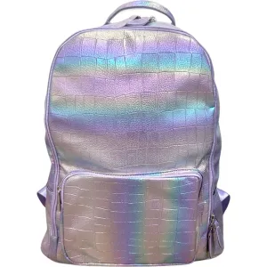 Bari Lynn Rainbow Croc Inspired Backpack - Lavender