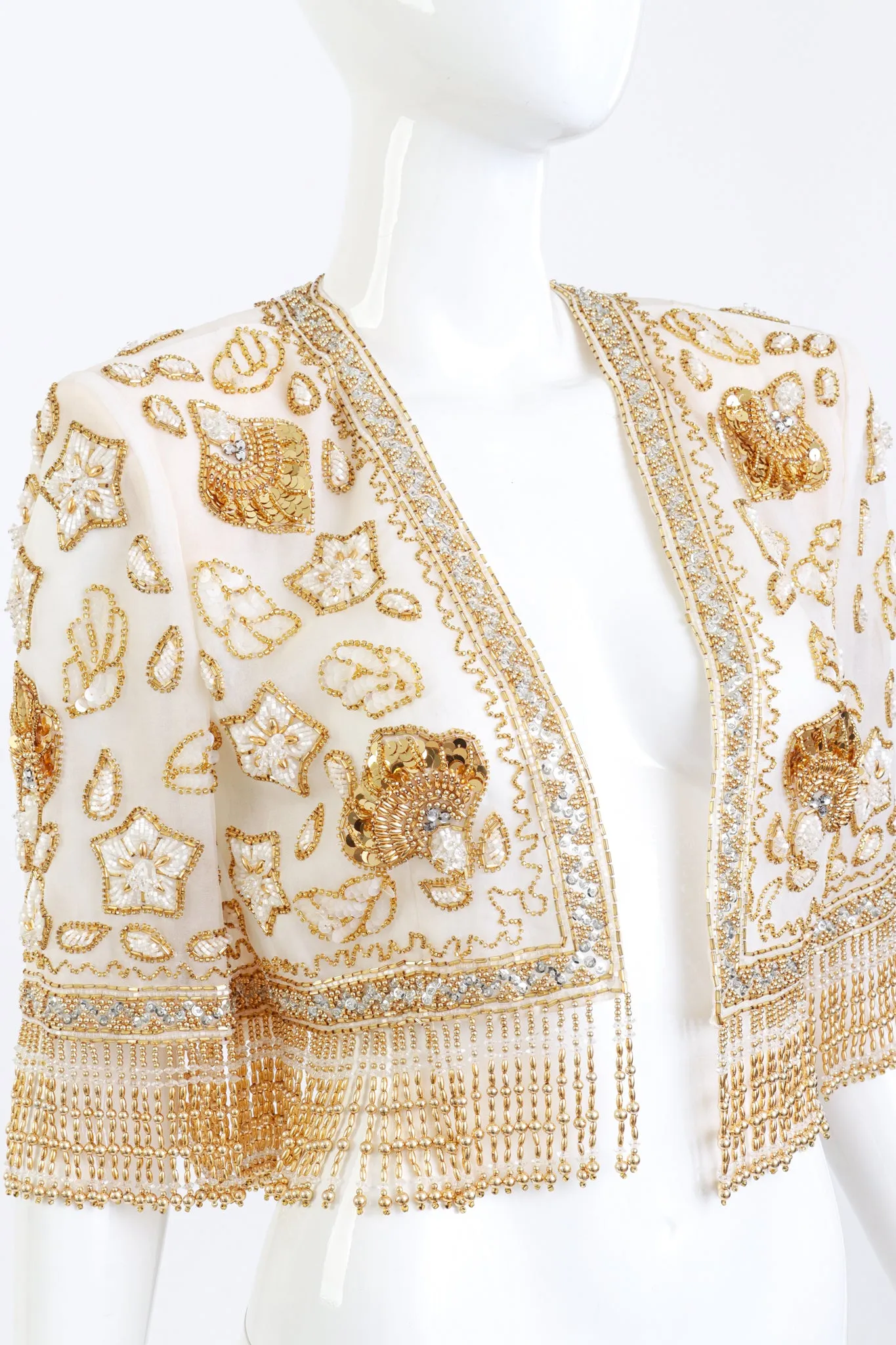 Beaded Organza Crop Jacket