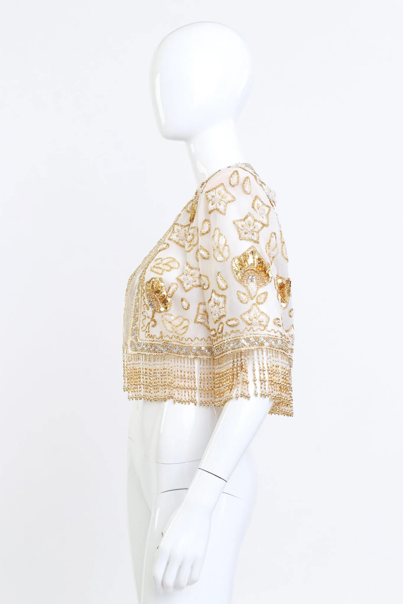 Beaded Organza Crop Jacket