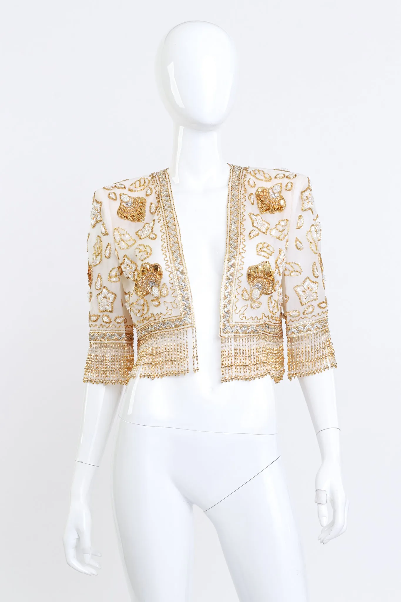Beaded Organza Crop Jacket