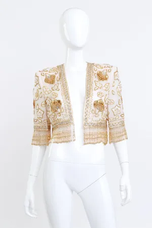 Beaded Organza Crop Jacket