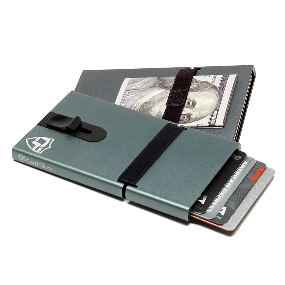 Card Blocr Metal Credit Card Holder Green Slide Wallet