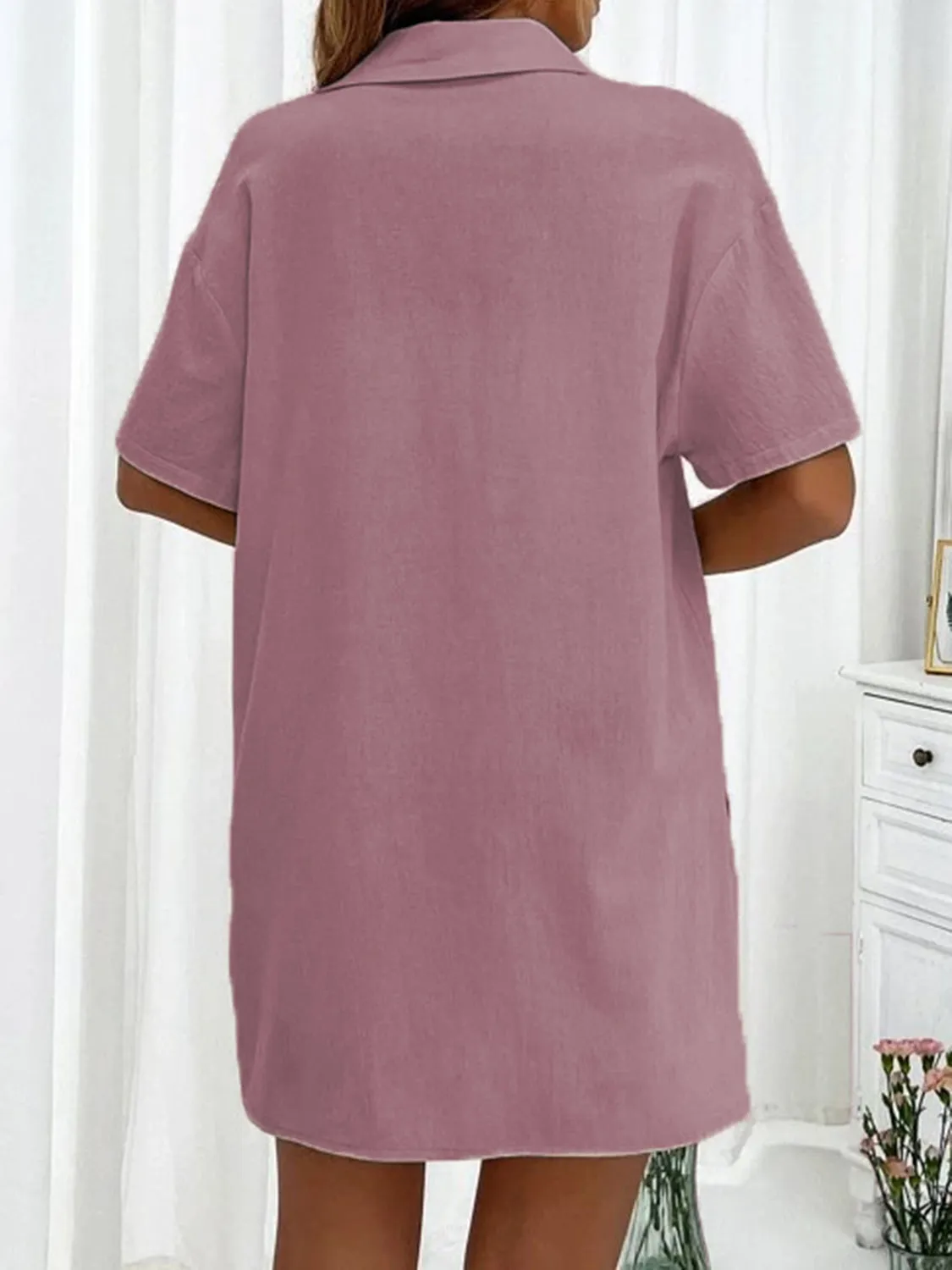 Demi Button Up Shirt and Drawstring Shorts Set