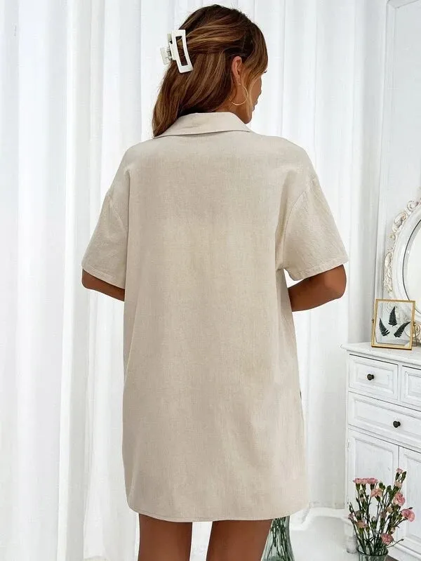 Demi Button Up Shirt and Drawstring Shorts Set