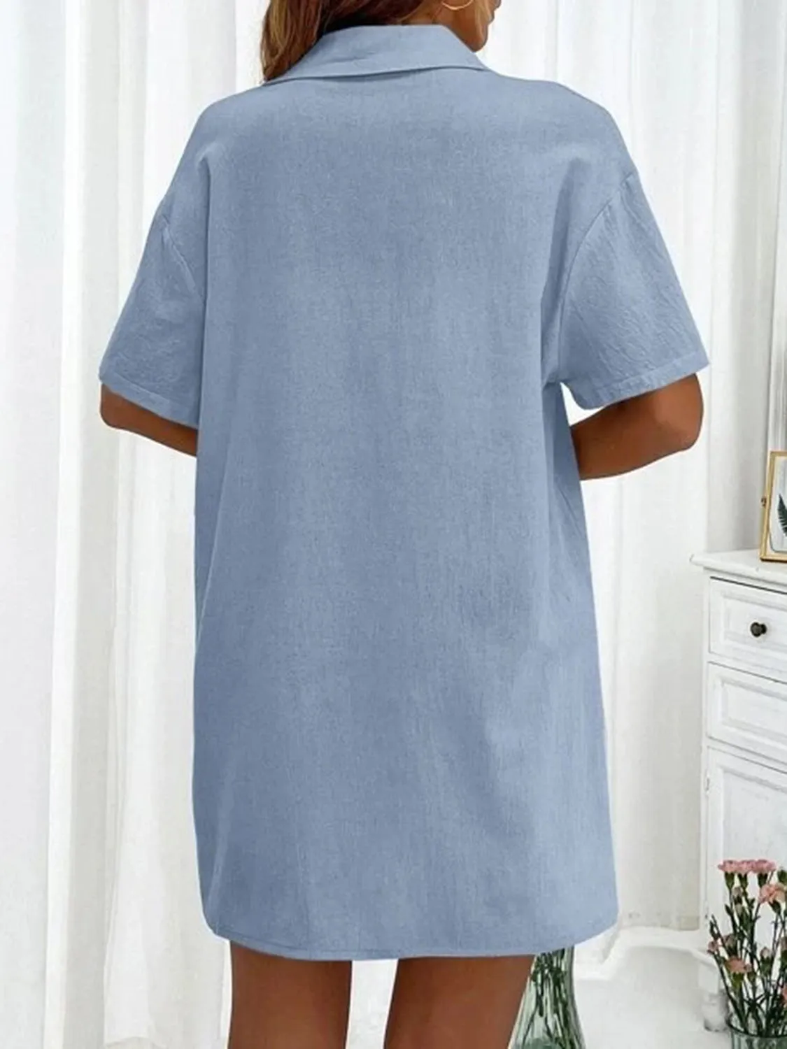 Demi Button Up Shirt and Drawstring Shorts Set
