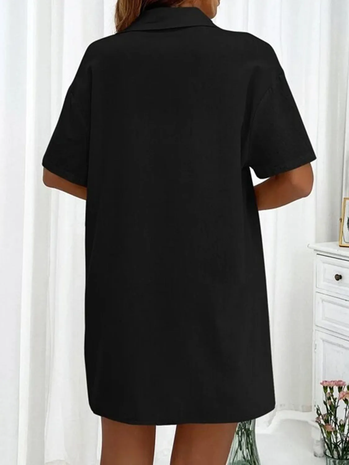 Demi Button Up Shirt and Drawstring Shorts Set