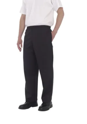 Dennys Black Elasticated Kitchen Catering Trouser-DC18B