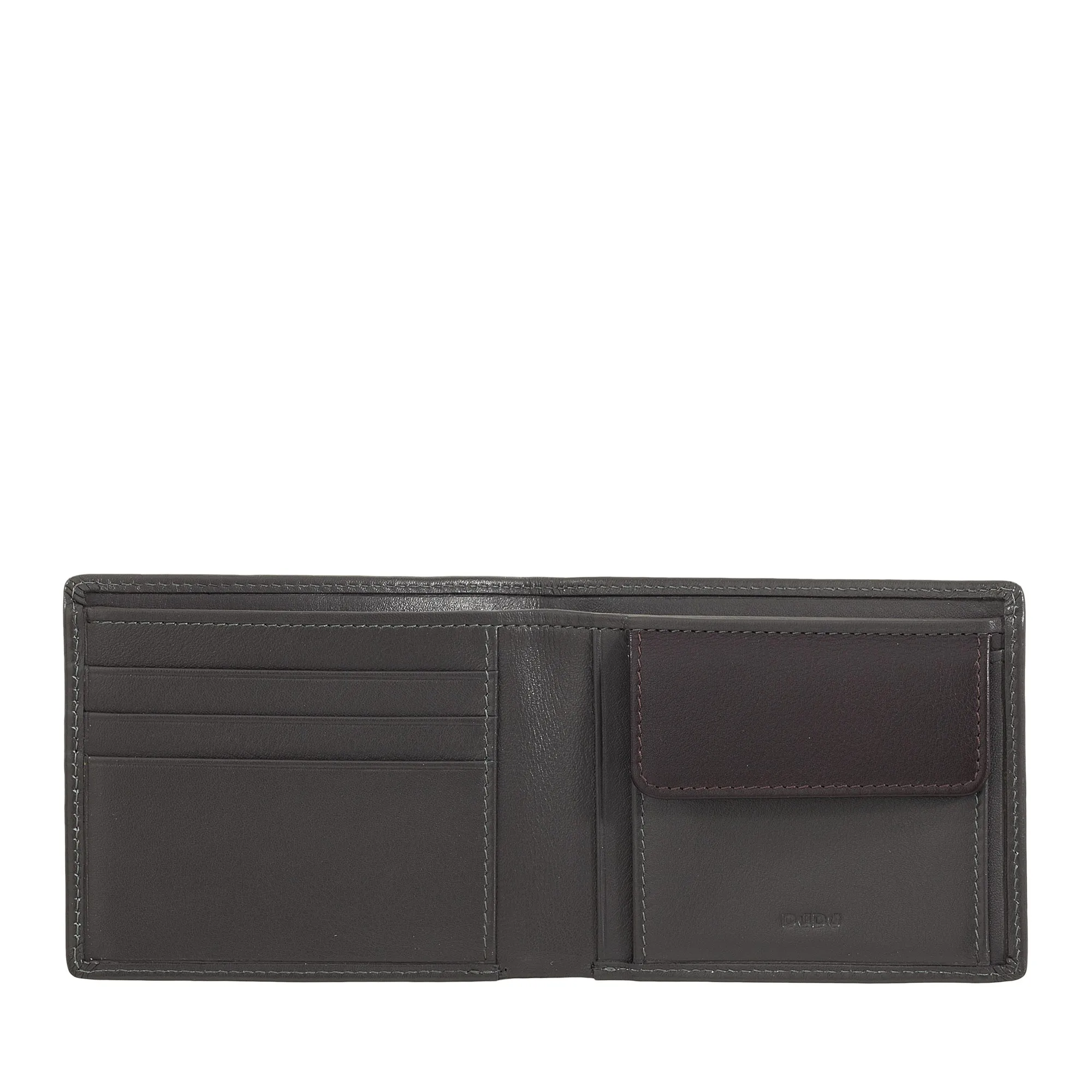 DUDU Men's Slim leather wallet with RFID Protection Credit Cards With Colored Wallet Doors