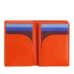 DUDU Men's Wallet Rfid Blocking in Leather, small Bifold Pocket Wallet with ID Window, 9 Credit Card holders, Banknotes holder