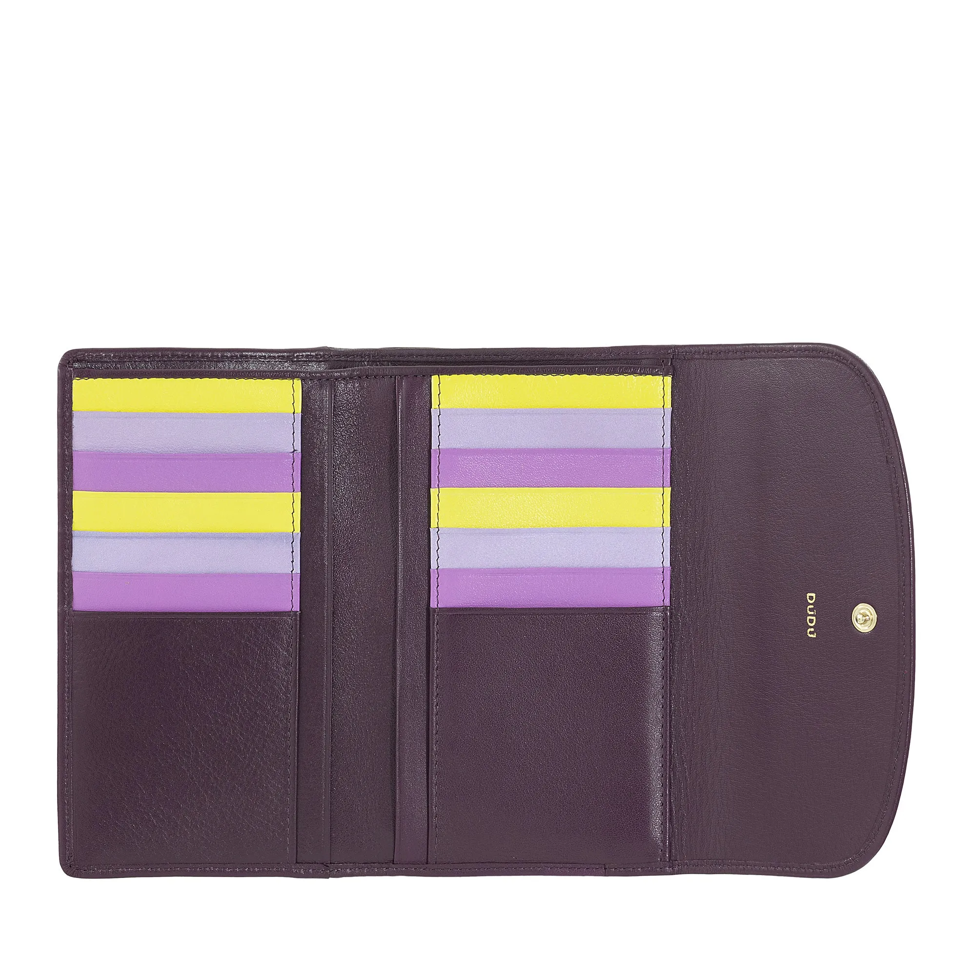 Dudu Women's Wallet In Colored Soft Leather, Bags with Keep Liest Doors, 12 Card Card holders, Multicolor