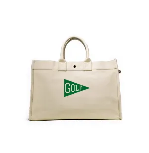 East West Bag: Natural with Kelly Green Matte Golf Flag