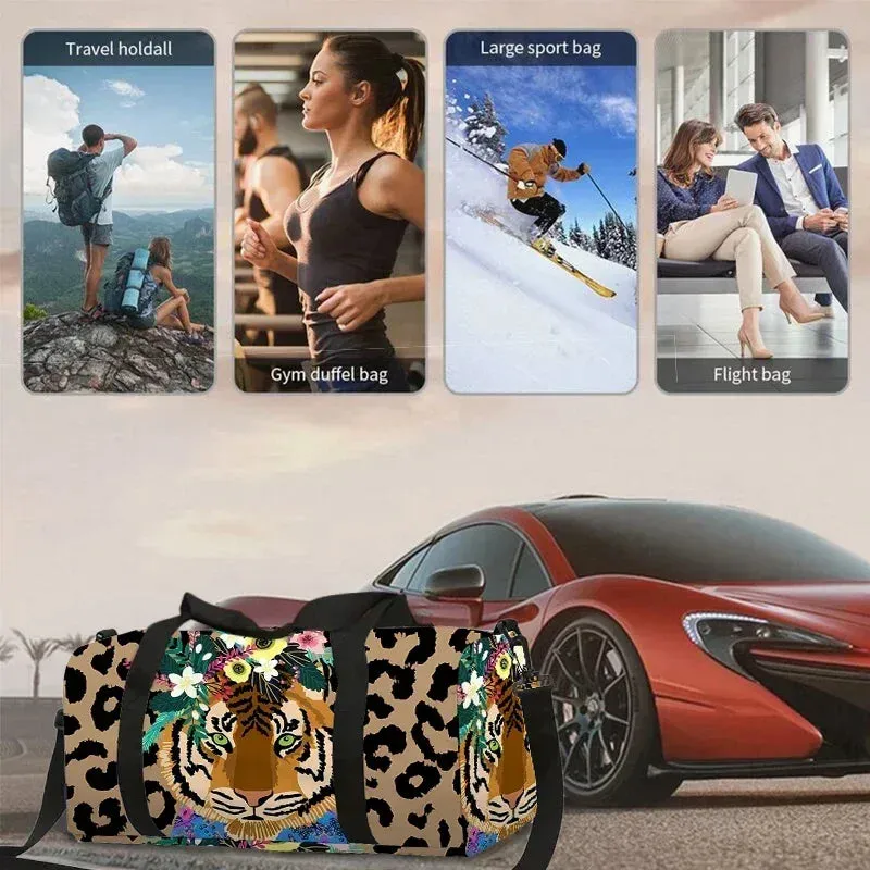 Easy to install Boy Gifts Performance-driven and Best Cartoon Large Luggage Girls 3D Fitness Tiger Leopard Duffels Travel Capacity for Bag Children for Outdoor Bag