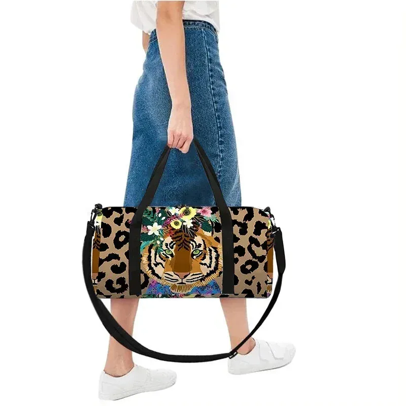 Easy to install Boy Gifts Performance-driven and Best Cartoon Large Luggage Girls 3D Fitness Tiger Leopard Duffels Travel Capacity for Bag Children for Outdoor Bag