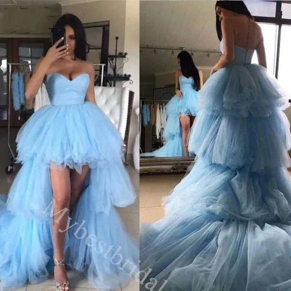 Elegant Sweetheart Sleeveless A-line High Low Prom Dress,PDS11573