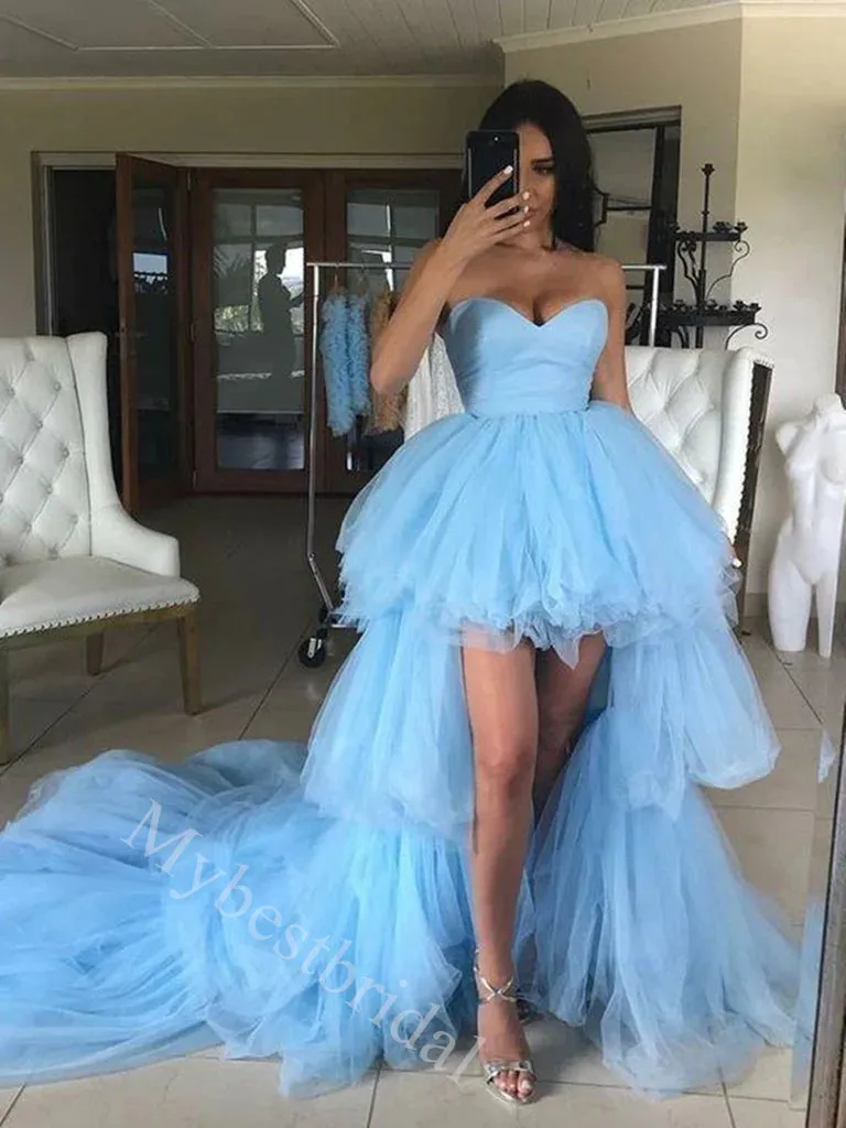 Elegant Sweetheart Sleeveless A-line High Low Prom Dress,PDS11573