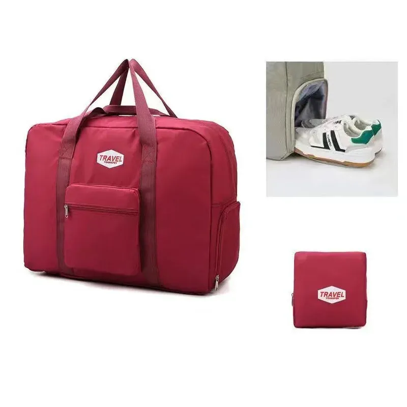 Fashion Folding Travel Bag Women Oxford Travel Weekend Overnight Bags Large Capacity Hand Luggage Tote Duffel Accessor Supplies