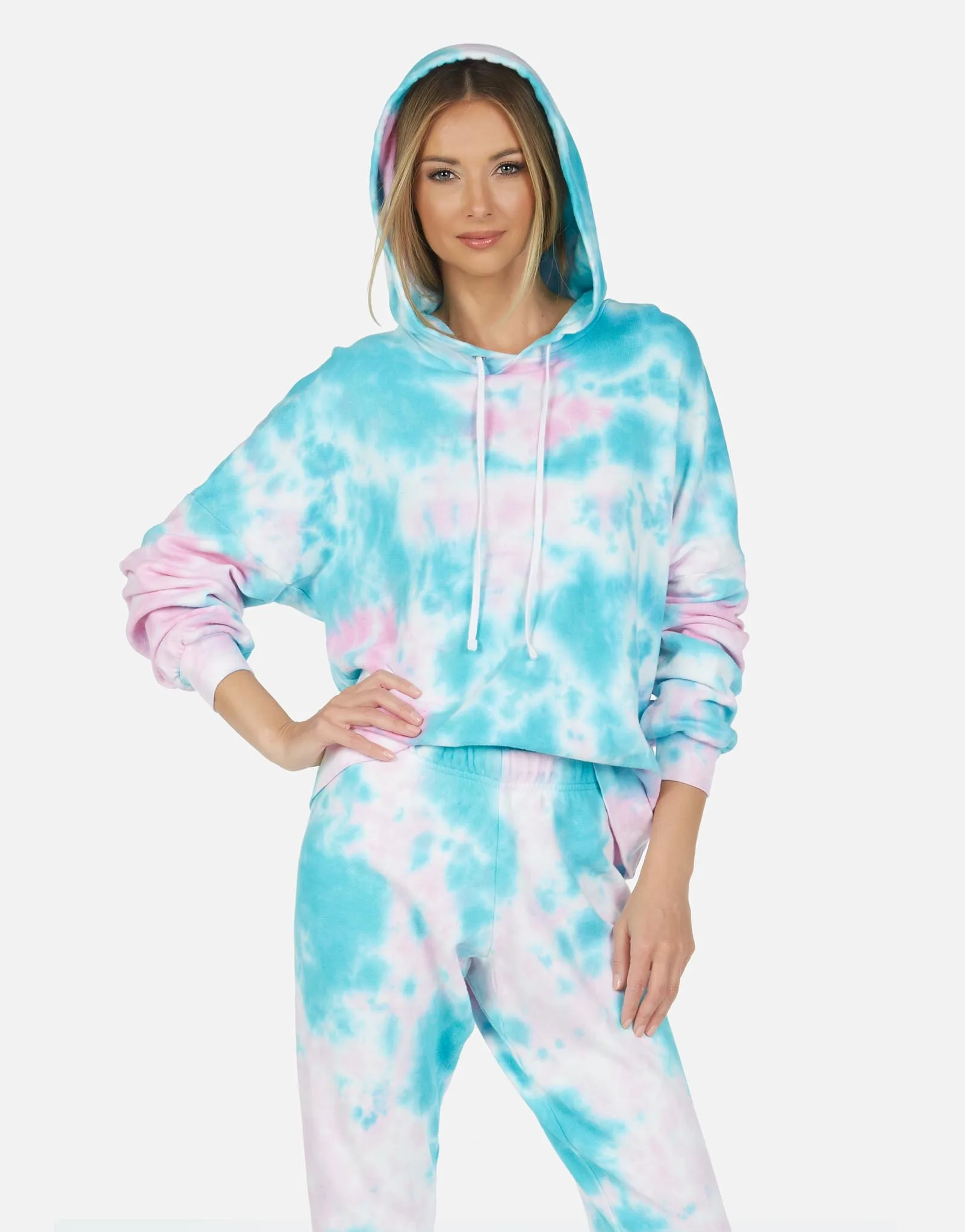 Gower LE Tie Dye Crop Hoodie
