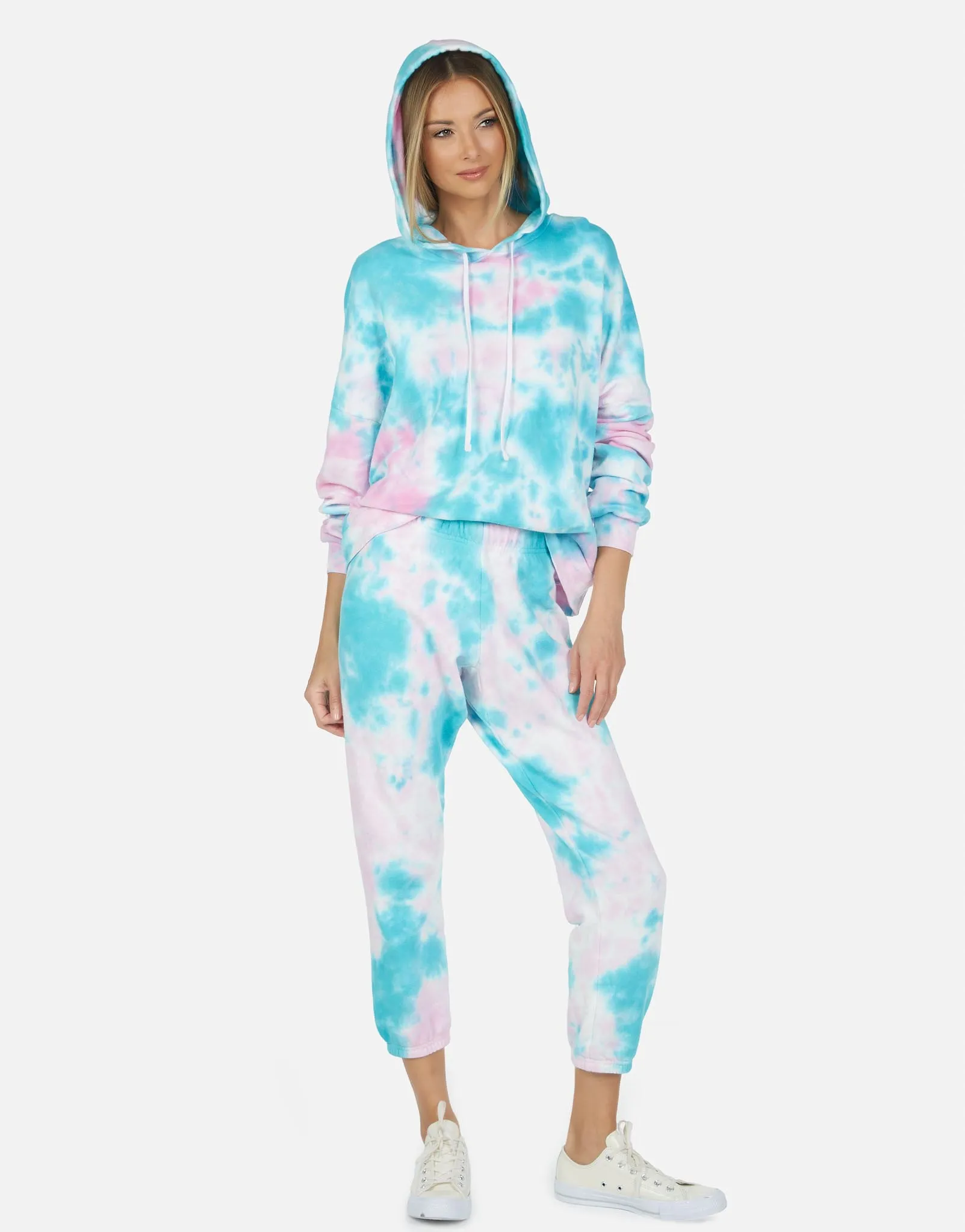Gower LE Tie Dye Crop Hoodie