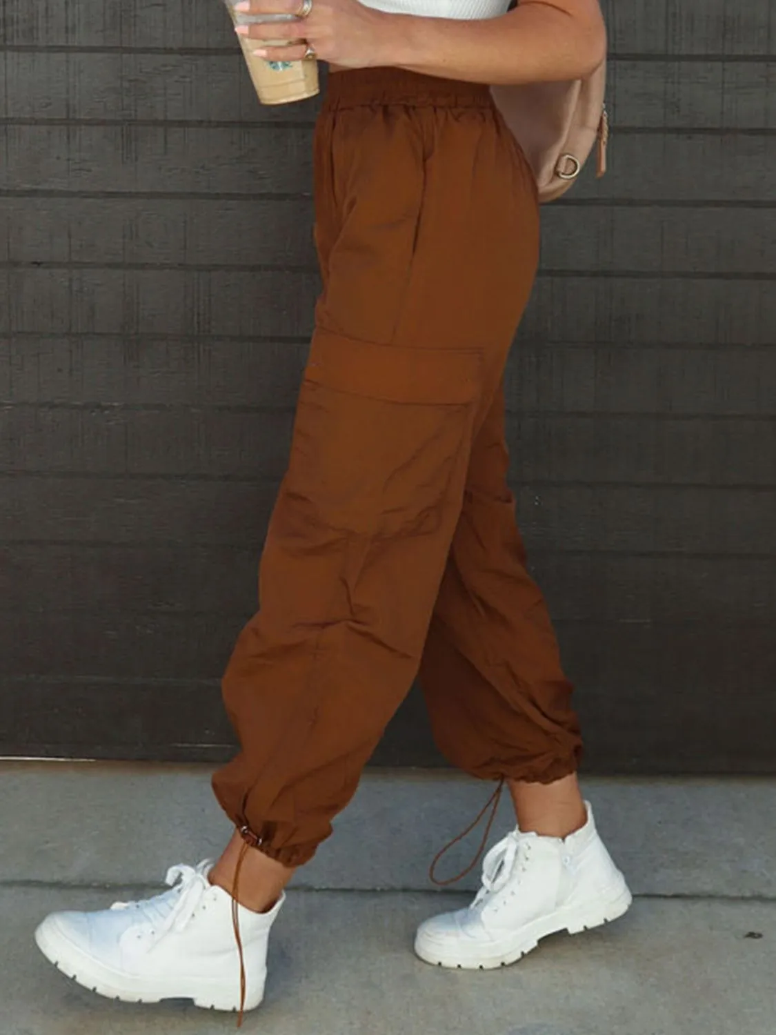 High Waist Drawstring Pants with Pockets (3 Colors)