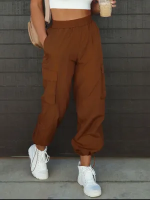 High Waist Drawstring Pants with Pockets (3 Colors)