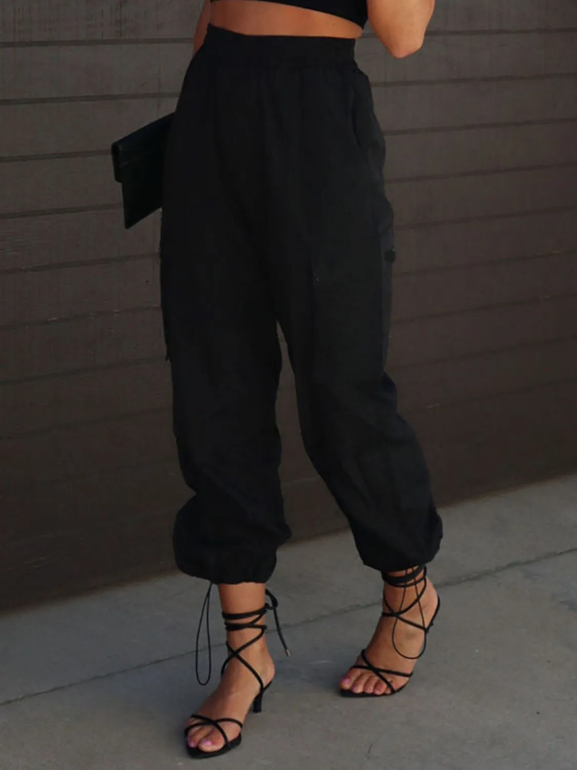 High Waist Drawstring Pants with Pockets (3 Colors)