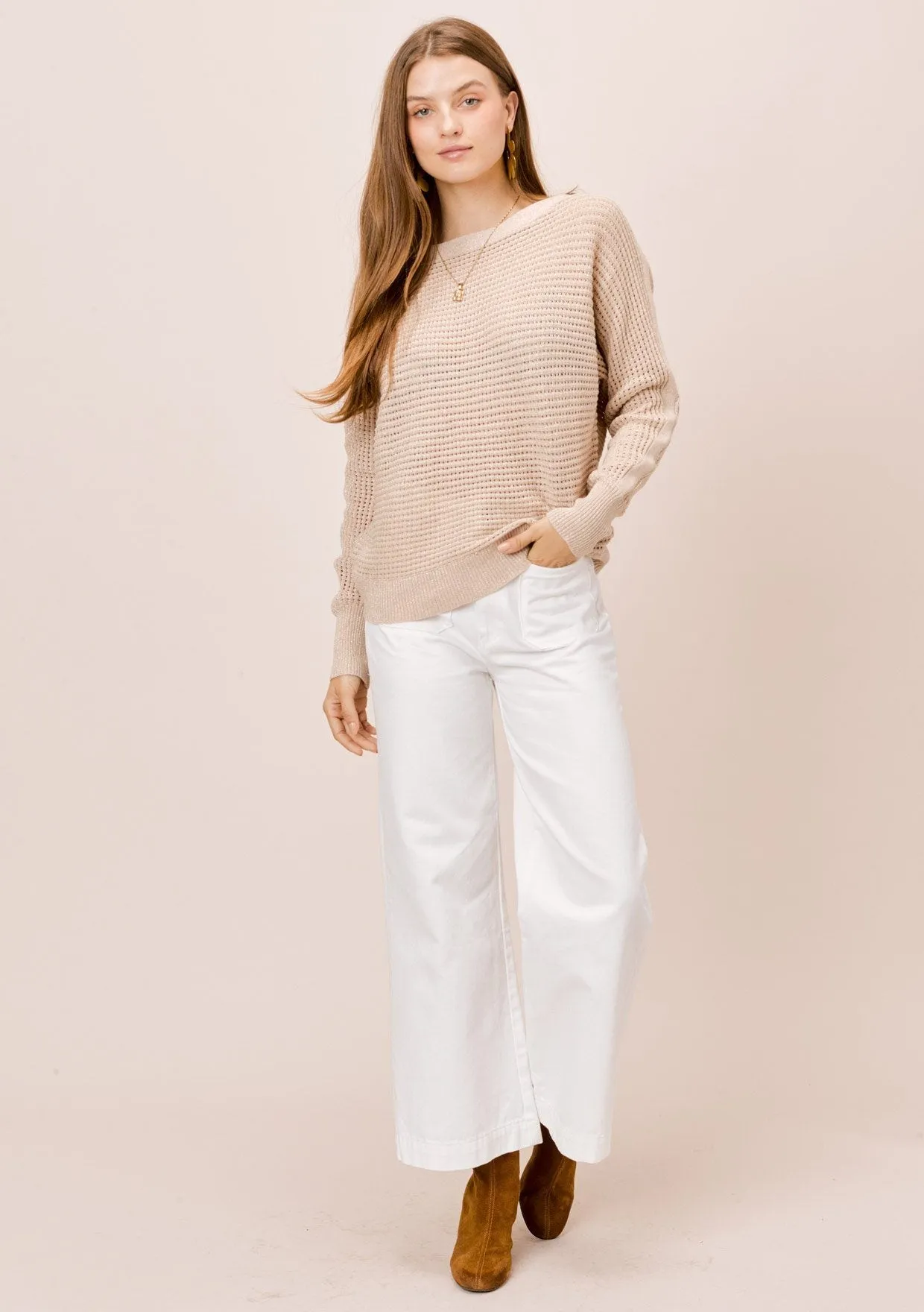 Juliet Metallic Boatneck Sweater