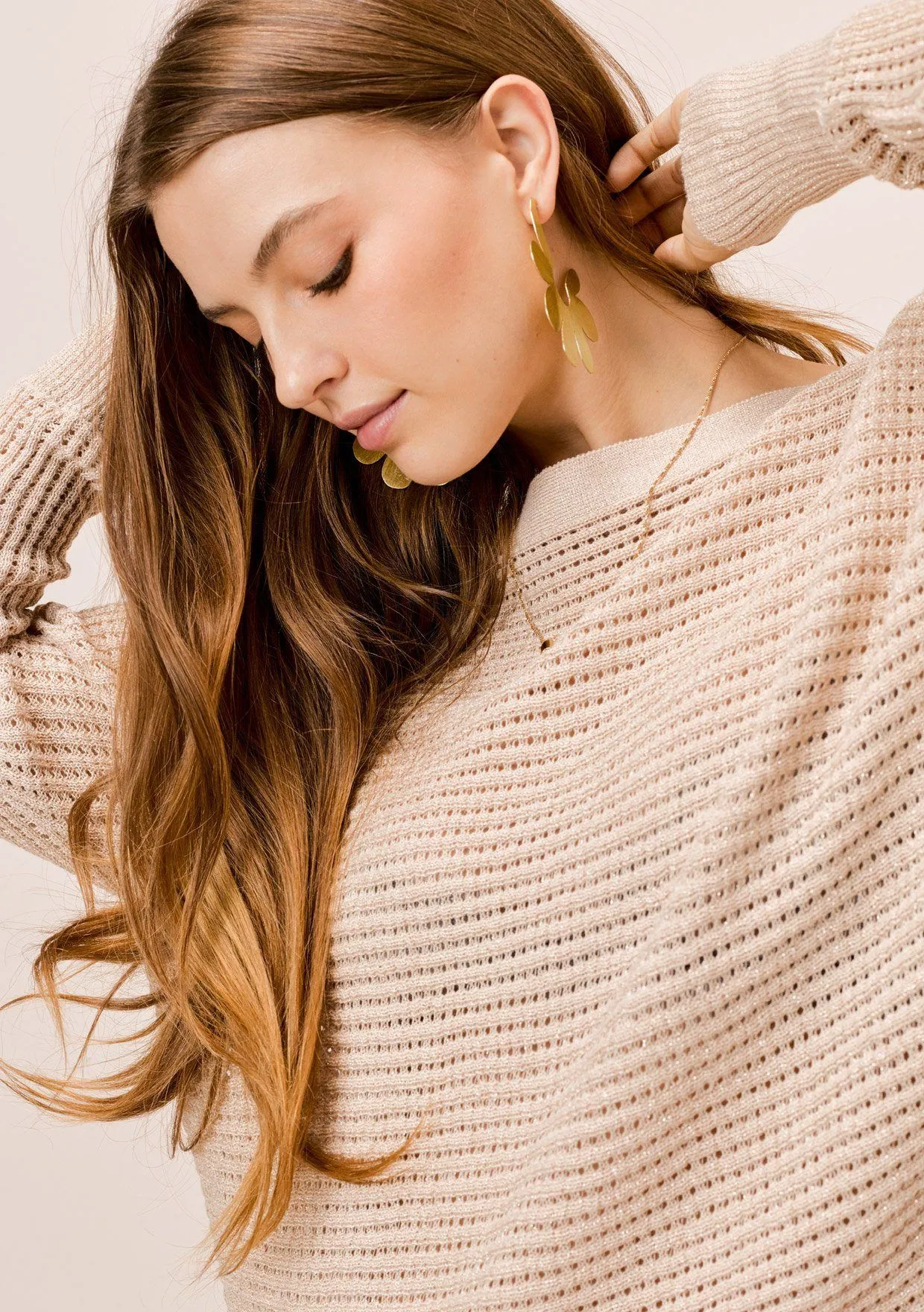 Juliet Metallic Boatneck Sweater
