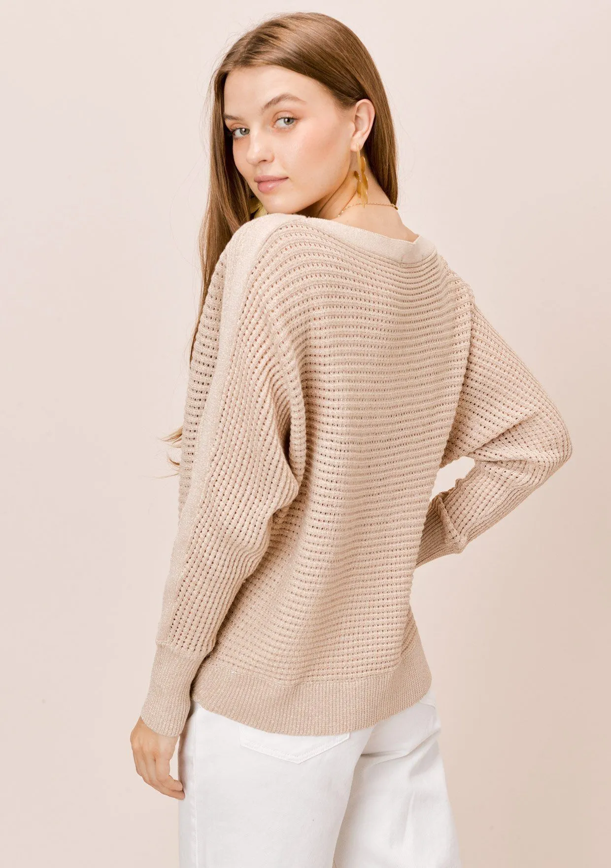 Juliet Metallic Boatneck Sweater