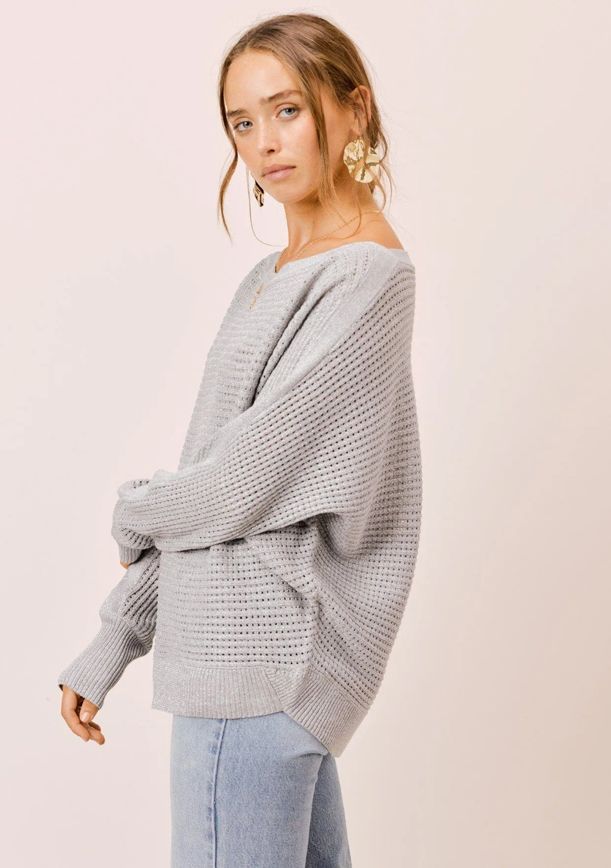 Juliet Metallic Boatneck Sweater