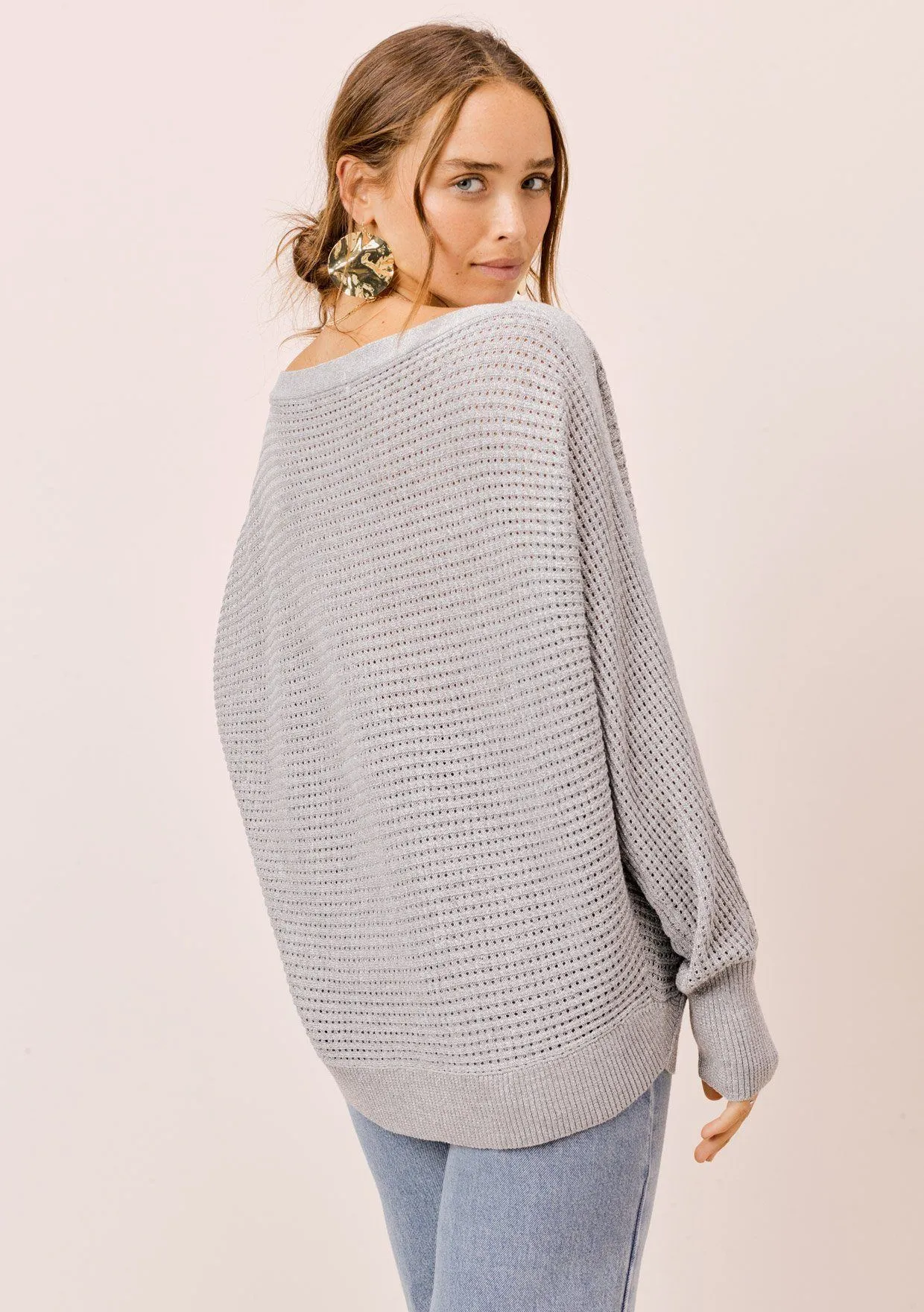 Juliet Metallic Boatneck Sweater