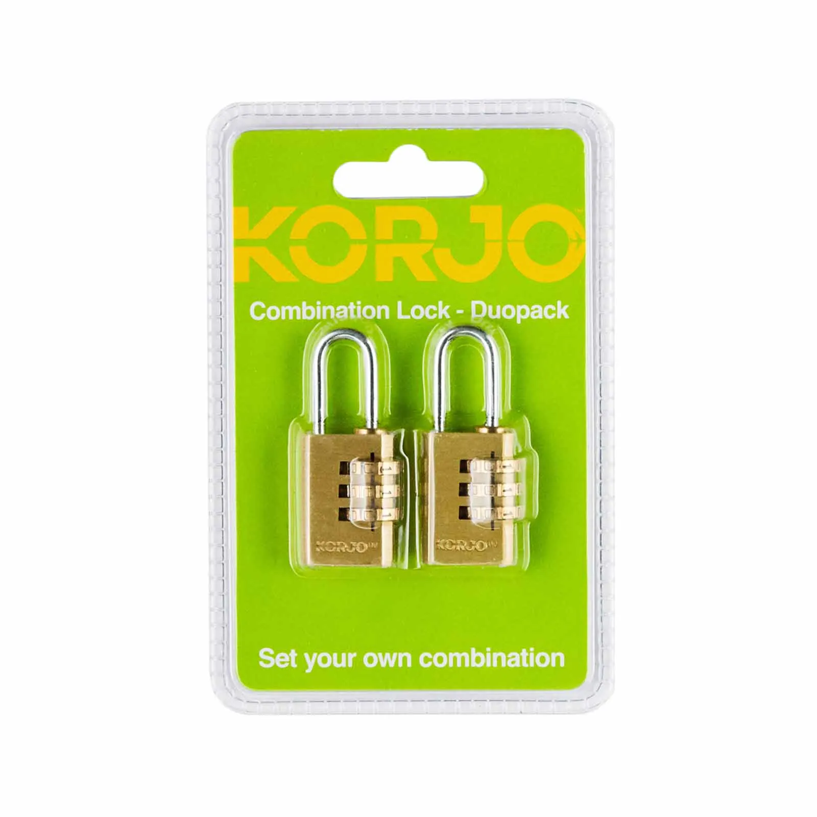 Korjo Brass Combi-Lock 2 Pack