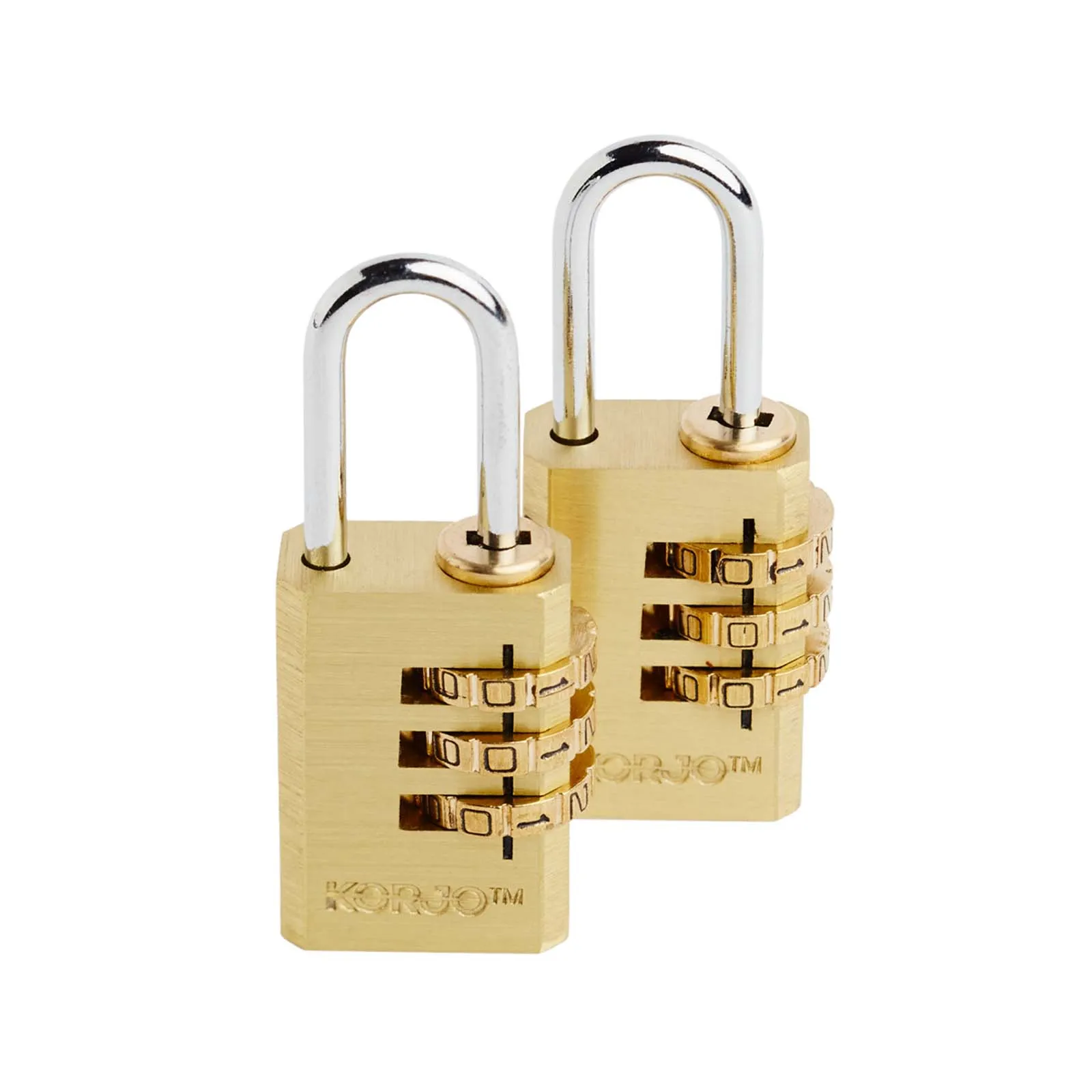 Korjo Brass Combi-Lock 2 Pack