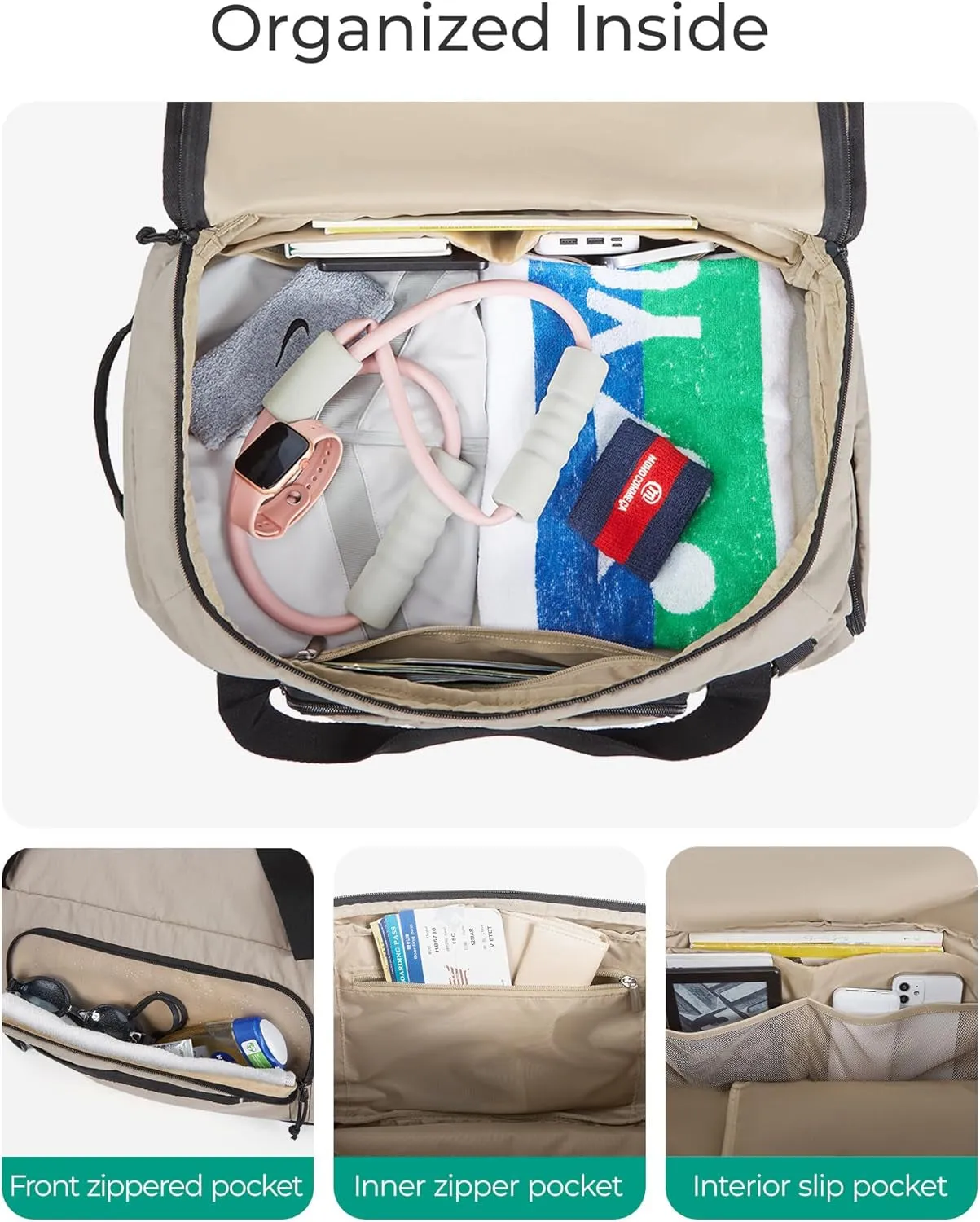 Men & Capacity, Pocket Versatile - Gym for Special collection Gray Backpack Wet Greenish Women 4-in-1 38L - Final clearance Stylish & & Compartment Duffle Bag Shoes