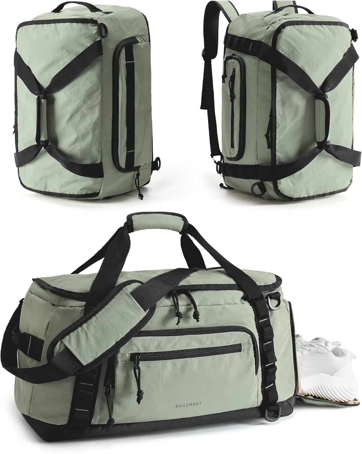 Men & Capacity, Pocket Versatile - Gym for Special collection Gray Backpack Wet Greenish Women 4-in-1 38L - Final clearance Stylish & & Compartment Duffle Bag Shoes