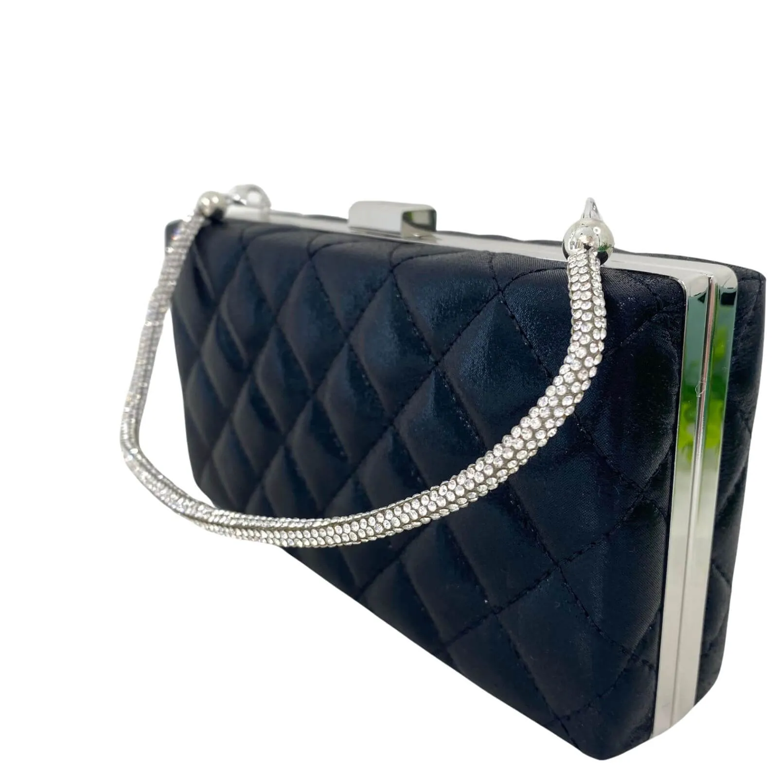 Menbur Black Quilted Clutch Bag