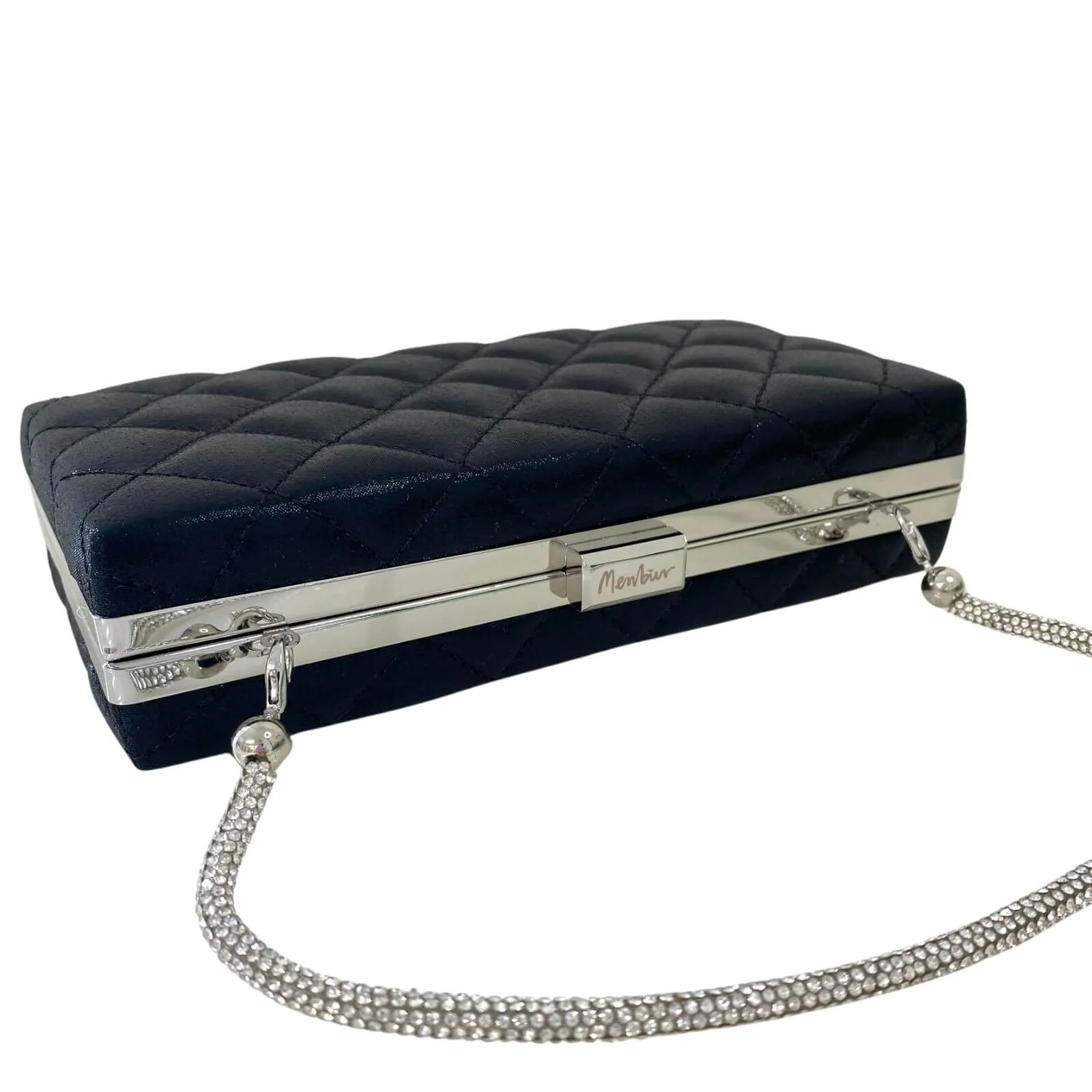 Menbur Black Quilted Clutch Bag
