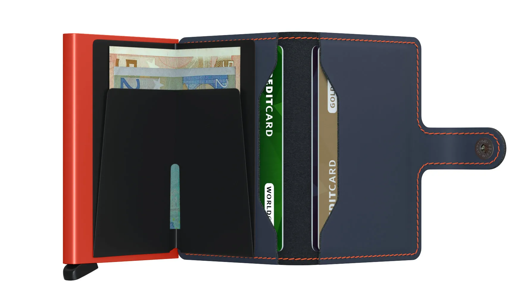 MINI Wallet Matte Nightblue and Orange